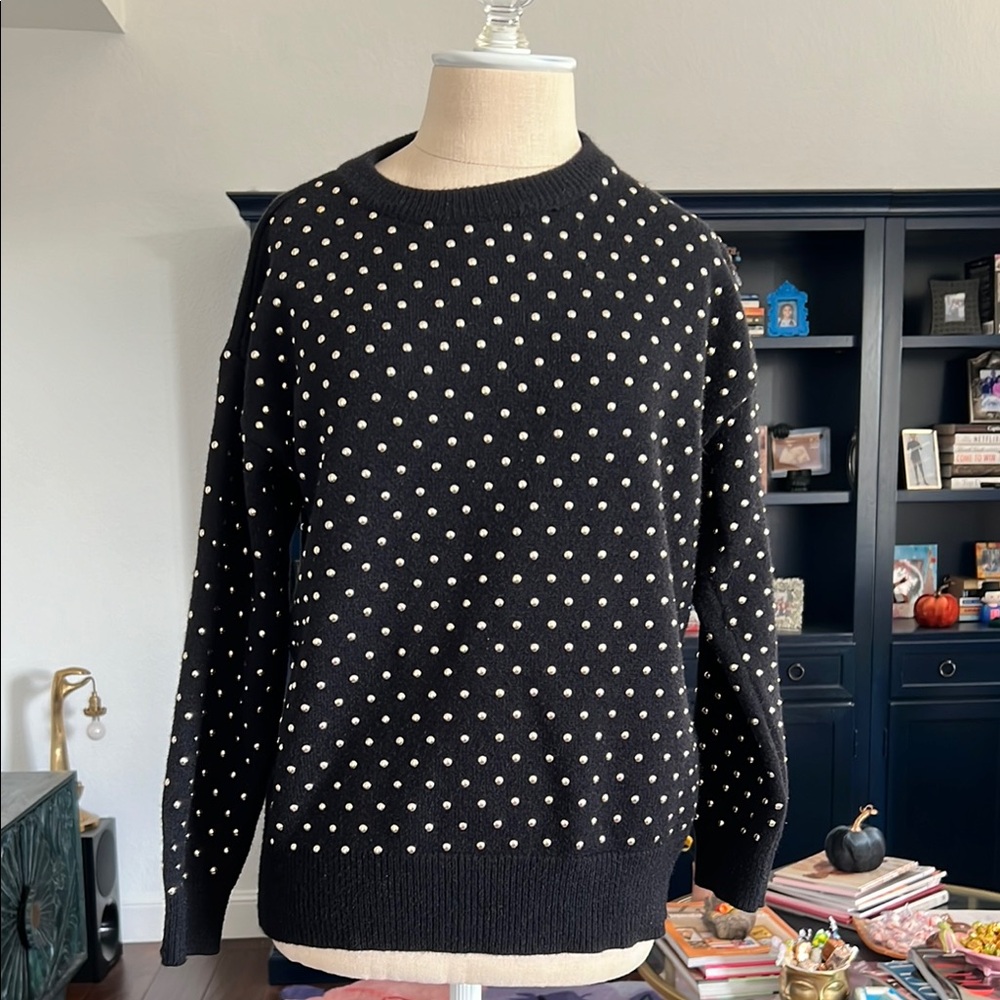 Studded black sweater size S